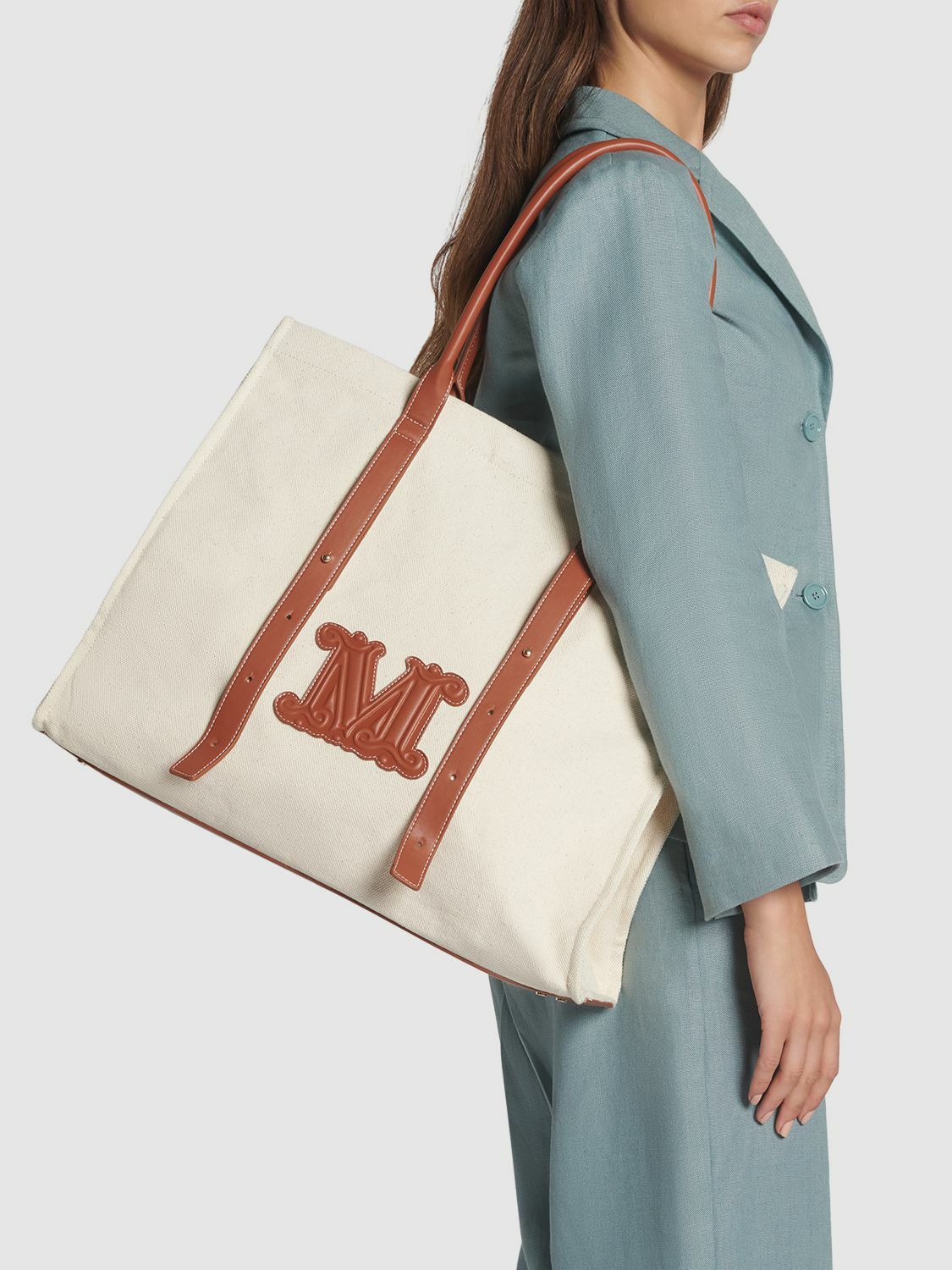 ◆Max Mara◆BRAVA コットンキャンバス トートバッグ ロゴ MAX MARA - Brava Cotton Tote Bag Max Mara