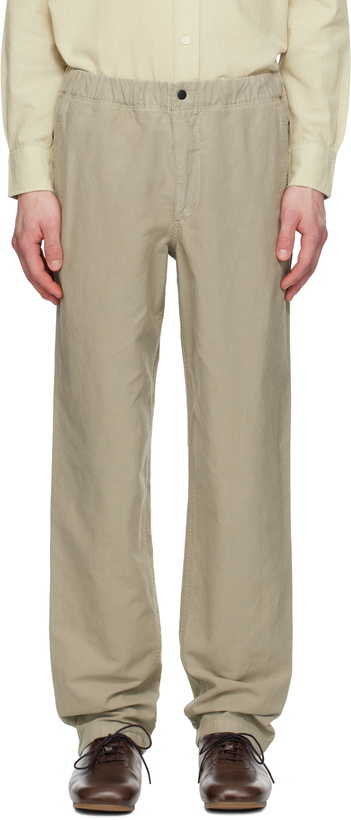 Photo: NORSE PROJECTS Taupe Ezra Relaxed Cotton Linen Trousers
