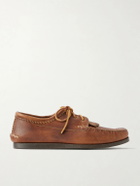 Yuketen - Italian Blucher Leather Boat Shoes - Brown
