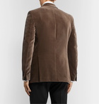 Favourbrook - Brown Slim-Fit Faille-Trimmed Cotton-Velvet Tuxedo Jacket - Neutrals