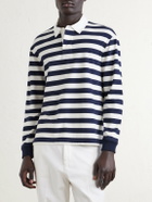Dunhill - Striped Cotton and Cashmere Polo Shirt - Blue