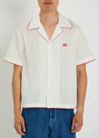 Bode Redbud Logo-embroidered Cotton-poplin Shirt White