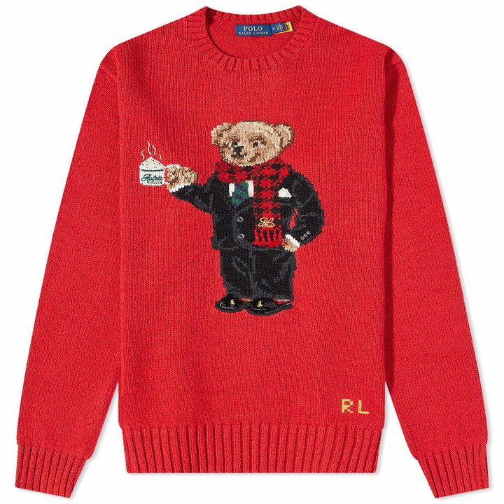 Photo: Polo Ralph Lauren Men's LNY Bear Crew Knit in Red