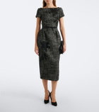 Erdem Embroidered wool-blend midi dress