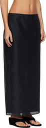 LE17SEPTEMBRE Navy Sheer Structured Midi Skirt