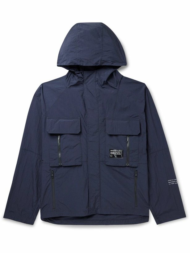 Photo: Moncler Genius - 7 Moncler FRGMT Hiroshi Fujiwara Crinkled-Shell Hooded Jacket - Blue
