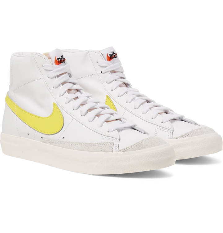 Photo: Nike - Blazer Mid '77 Vintage Suede-Trimmed Leather Sneakers - White