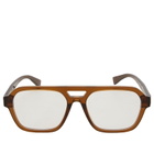 Bottega Veneta Eyewear Men's Bottega Veneta Triangle Stud Optical Glasses in Brown/Transparent 