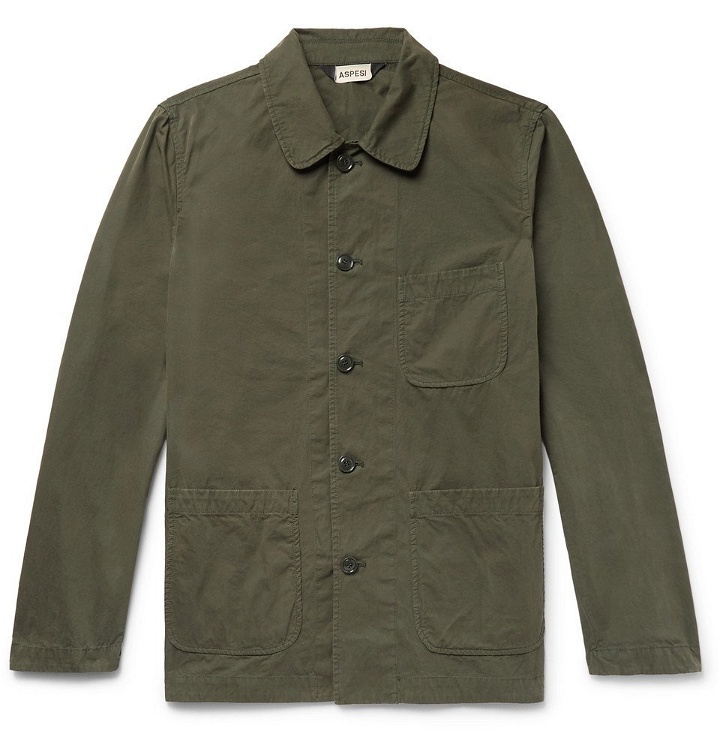 Photo: Aspesi - Garment-Dyed Cotton-Canvas Field Jacket - Men - Forest green