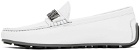 Moschino White Driver Loafers