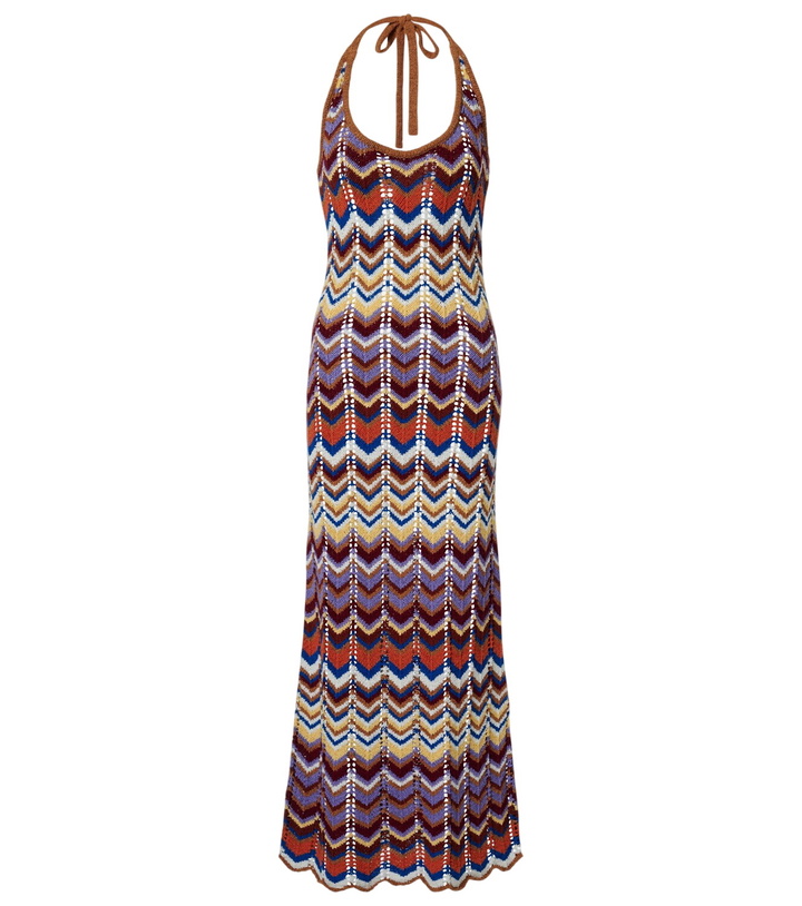 Photo: Faithfull Elisa chevron crochet cotton-blend maxi dress