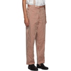 Bode Burgundy Broad Stripe Moire Trousers