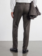Mr P. - Luxe Straight-Leg Wool and Silk-Blend Trousers - Brown