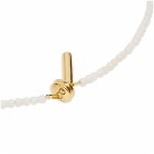 Timeless Pearly Men's Single Beaded Necklace in White