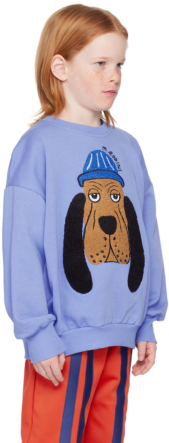 トップス MINI RODINI Bloodhound 5-7y Mini Rodini Kids Blue Bloodhound Sweatshirt Mini Rodini