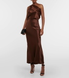 The Sei Draped one-shoulder silk satin top