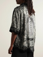 Acne Studios - Sowen Camp-Collar Printed Satin Shirt - Black