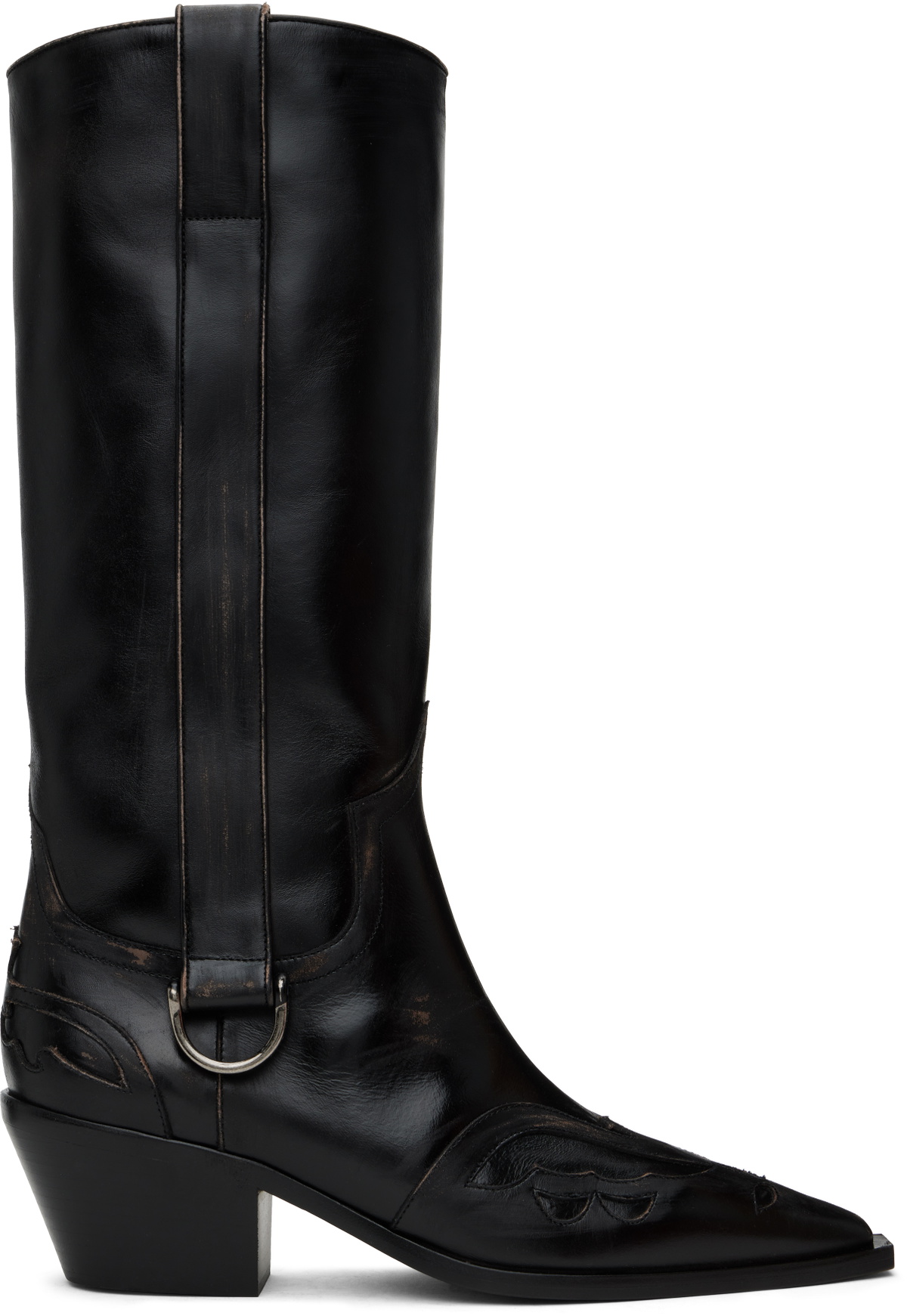 Enfants Riches Déprimés Black Painted Cowboy Tall Boots Enfants 