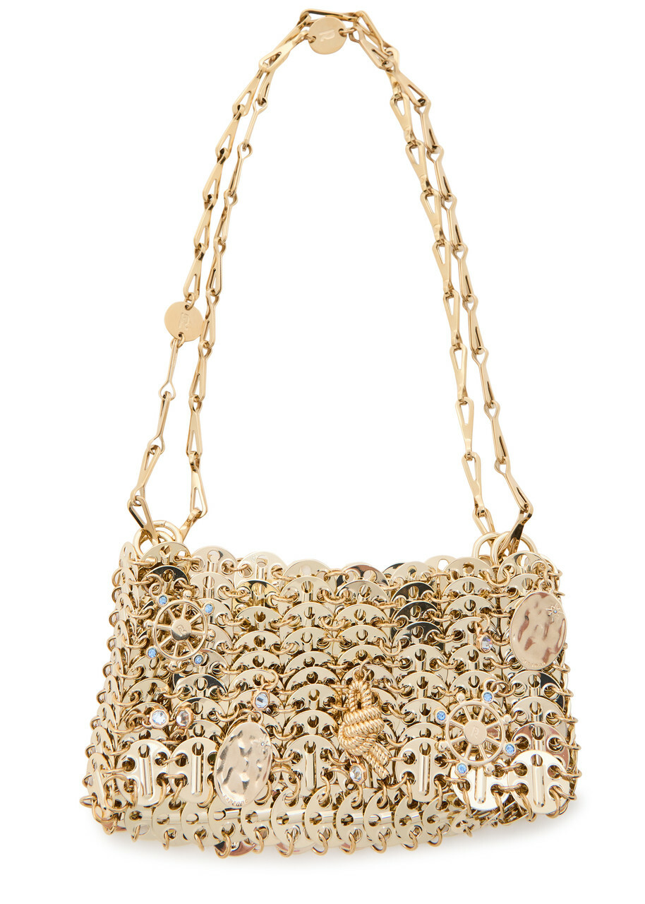 Rabanne Iconic Gold 1969 Nano embellished shoulder bag Paco