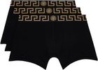 Versace Underwear Two-Pack Black Greca Border Boxer Briefs