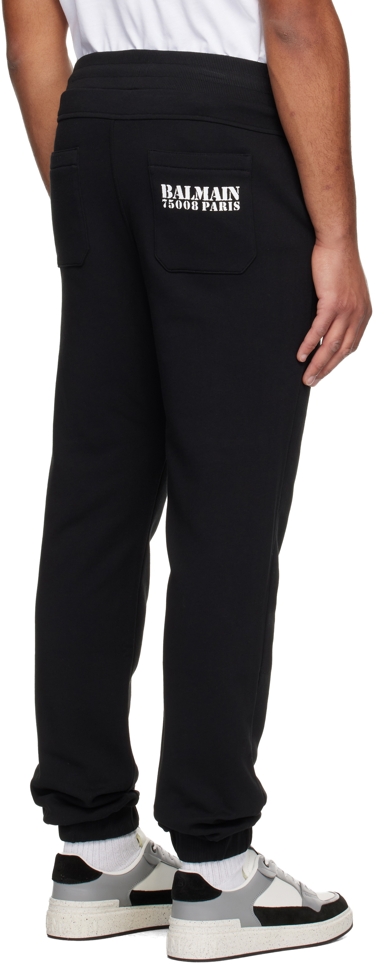 Balmain Black Small 'Balmain' Stamp Sweatpants