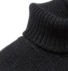 Massimo Alba - Contrast-Tipped Ribbed Wool Rollneck Sweater - Gray
