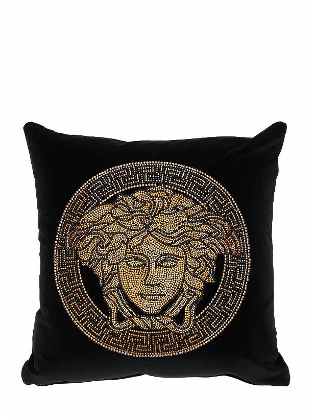 Photo: VERSACE - Embellished Cotton Cushion