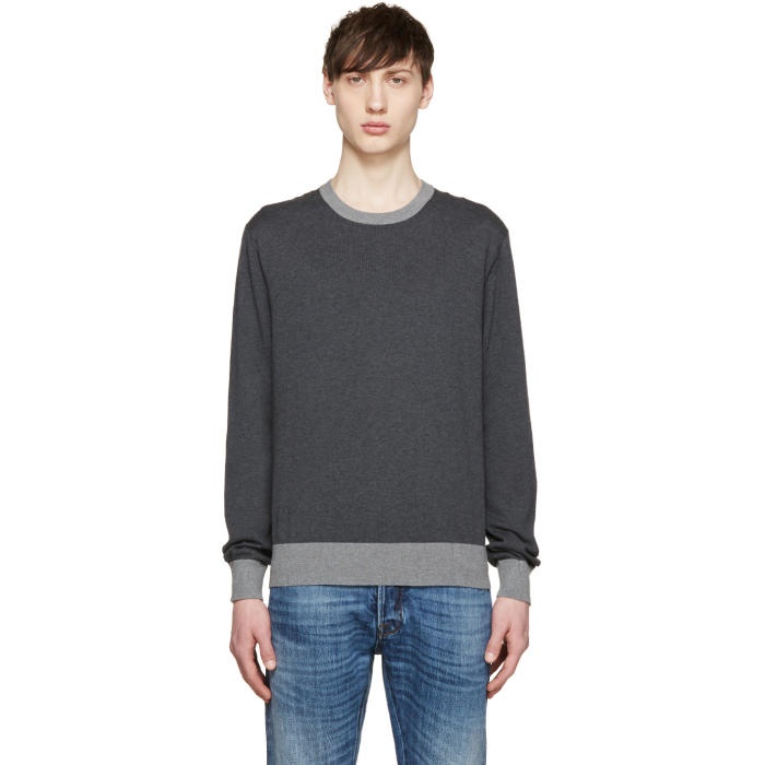 Photo: Dolce and Gabbana Grey Two-Tone Pullover