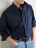 A.P.C. - Malo Logo-Embroidered Organic Cotton-Poplin Shirt - Blue