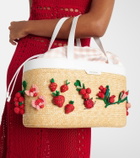 Aquazzura Botanica Medium raffia tote bag