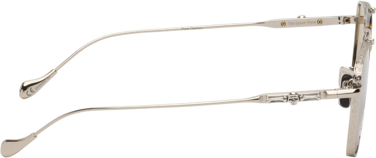 Cutler and Gross Silver The Great Frog Edition Capri Rectangular Sunglasses