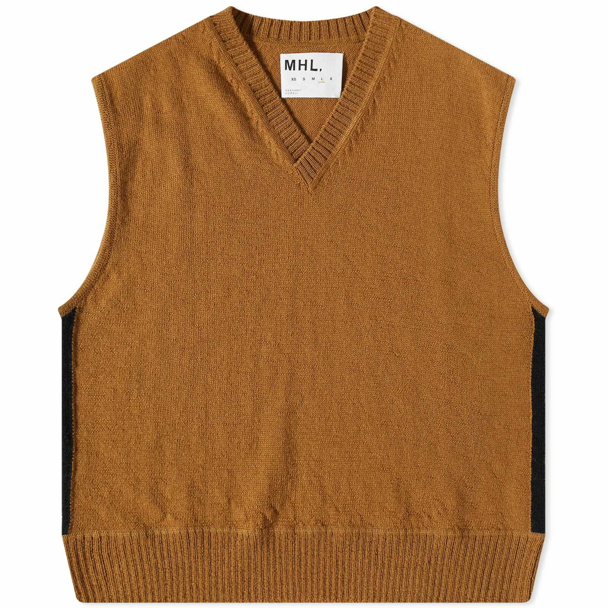 MHL by Margaret Howell Men's Sports Slipover Knit in Ochre/Black MHL by ...