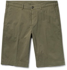 Canali - Cotton-Blend Twill Shorts - Green