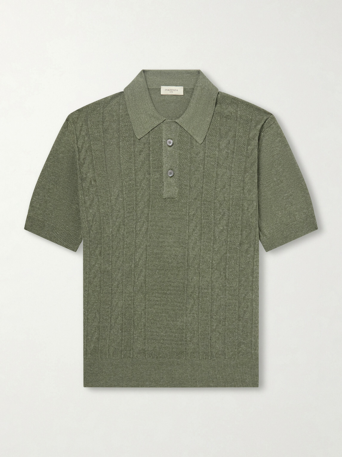 PIACENZA 1733 - Silk and Linen-Blend Polo Shirt - Green