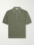 PIACENZA 1733 - Silk and Linen-Blend Polo Shirt - Green