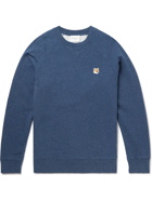 Maison Kitsuné - Logo-Appliquéd Cotton-Jersey Sweatshirt - Blue