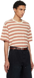 WOOYOUNGMI Beige & Red Stripe T-shirt