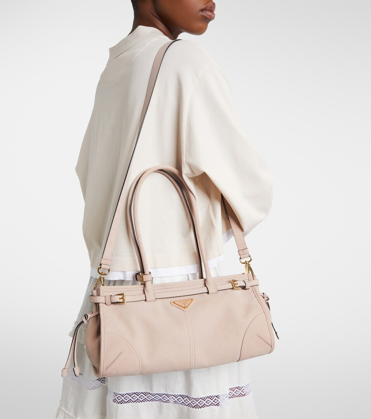 Prada Prada Bonnie Medium leather top-handle bag