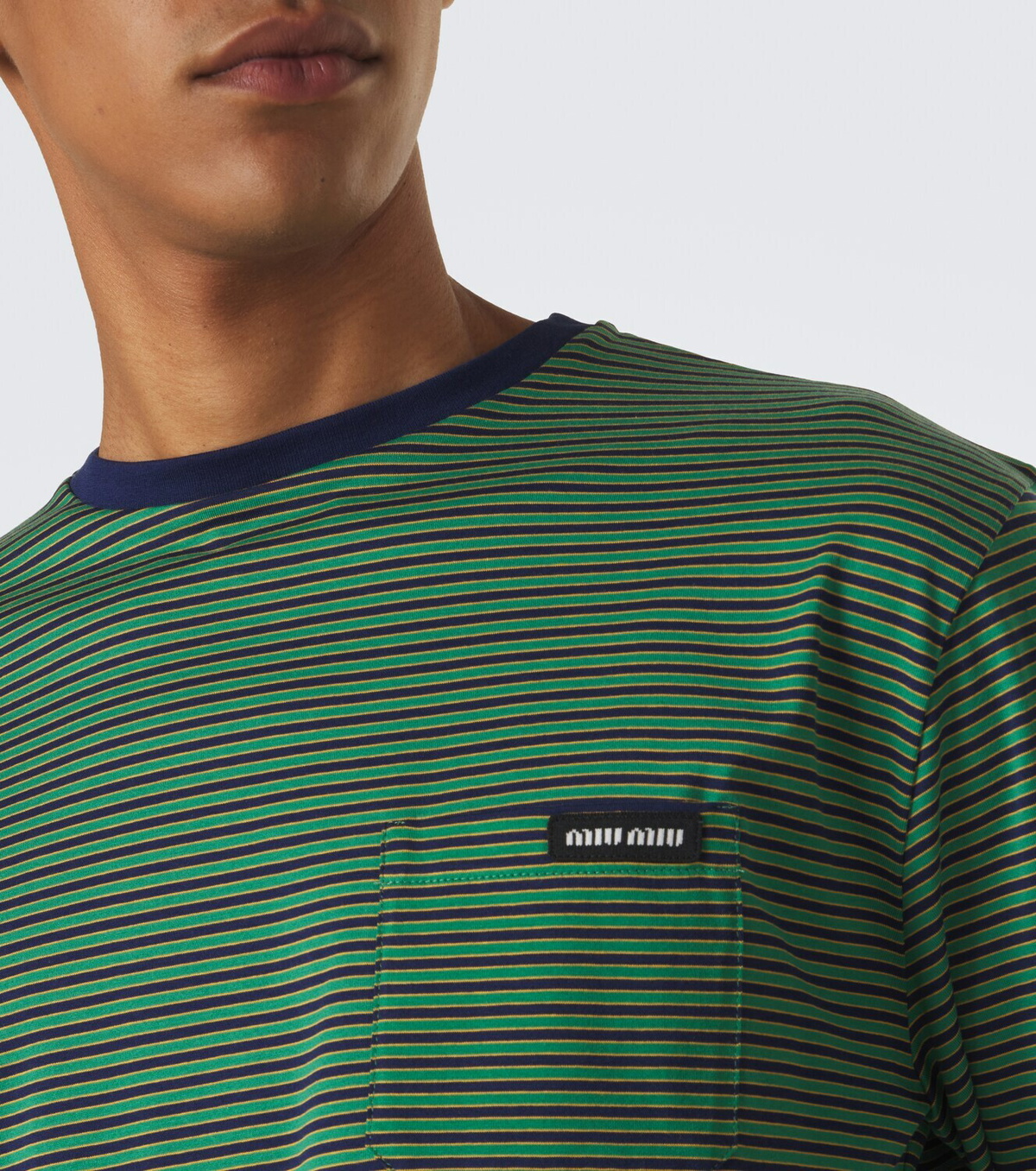 Miu Miu Striped cotton jersey T-shirt