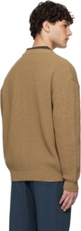 Uniform Bridge Beige Fisherman Wool Knit Cardigan