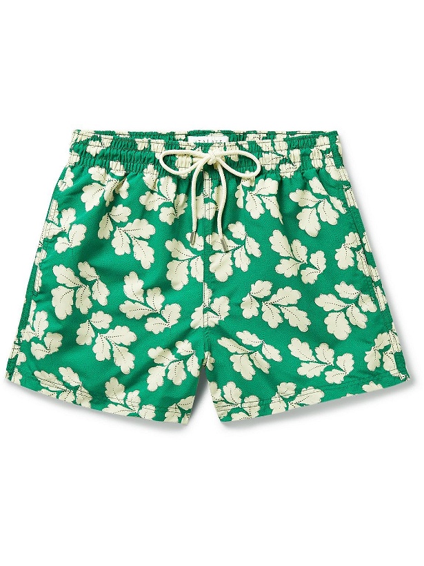 Photo: Atalaye - Heliade Mid-Length Printed Recycled Swim Shorts - Green