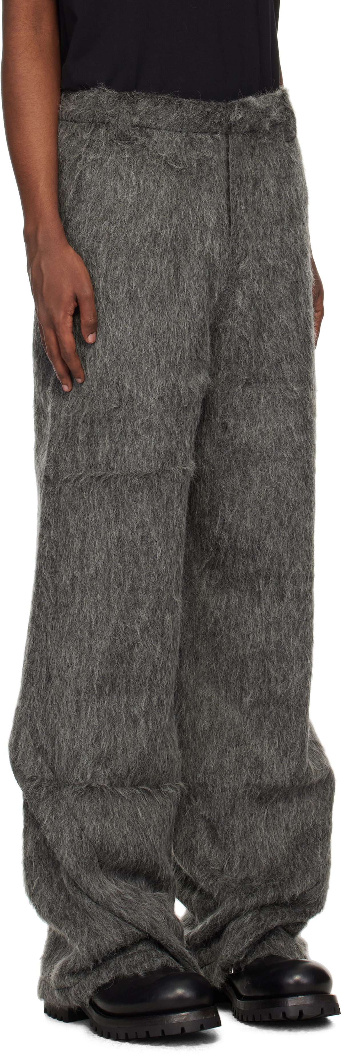 HELIOT EMIL Black & Gray Alpaca Blend Trousers Heliot Emil