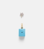 Yvonne Léon Palmier and Le Cubo 9kt gold earring and pendant set with turquoise and diamonds