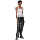 Peter Do Black Leather Paneled Pants