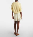 Dôen Giulietta lace-trimmed silk miniskirt
