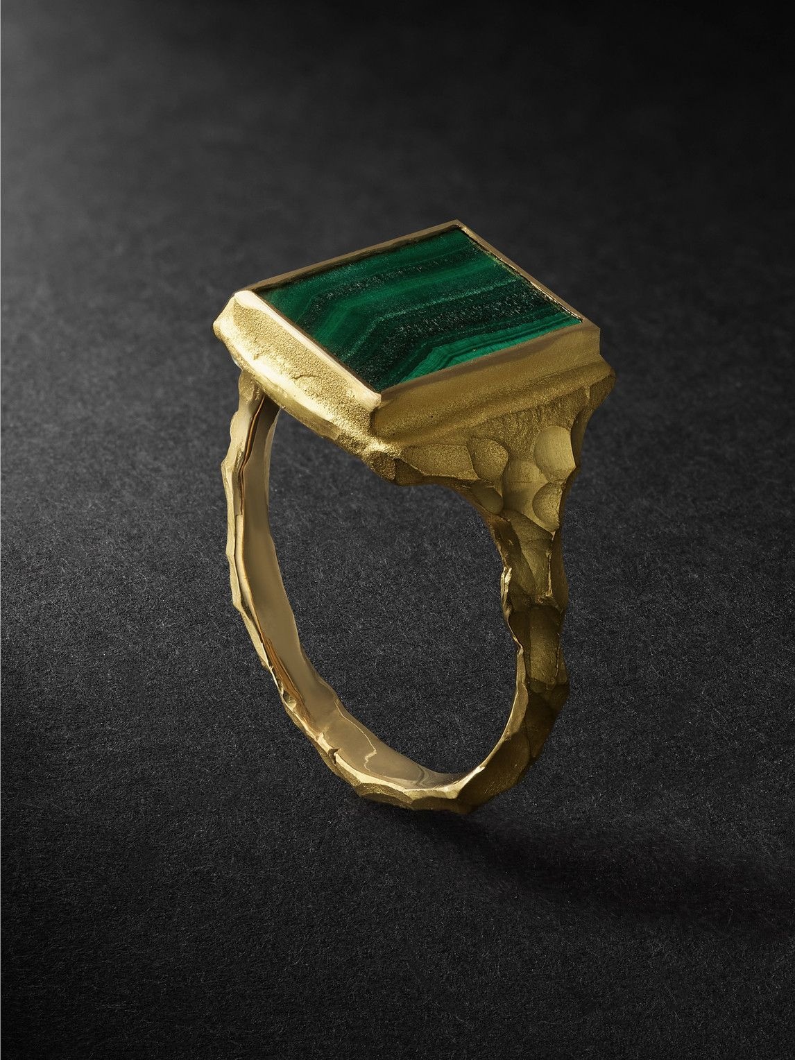 Photo: Elhanati - Gold Malachite Ring - Gold