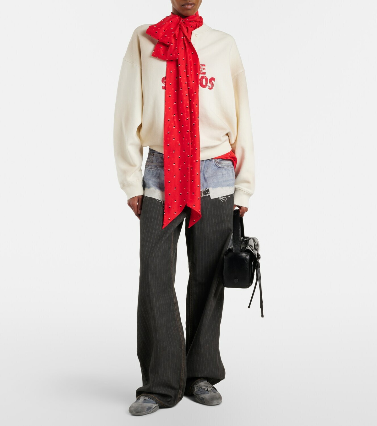 Acne Studios Logo distressed cotton jersey sweatshirt