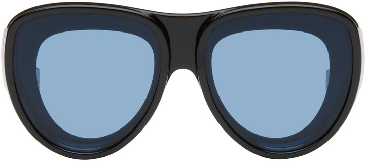 Photo: LOEWE Black & Blue Front Lenses Aviator Sunglasses