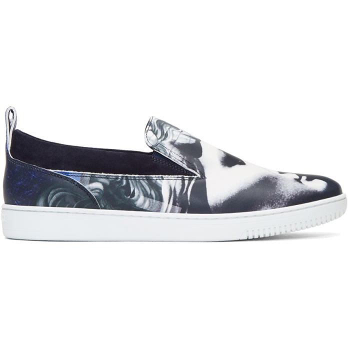 Photo: Versace Multicolor Collage Slip-On Sneakers 