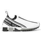 Dolce & Gabbana - Sorrento Logo-Print Stretch-Knit Slip-On Sneakers - White